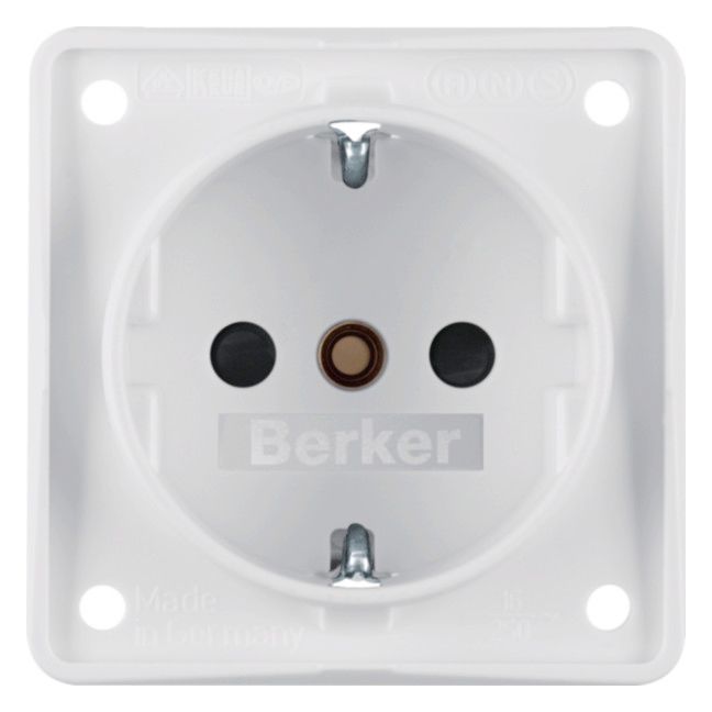 Berker 941952502 Steckdose SCHUKO m.erh.BS Integro polarweiß matt