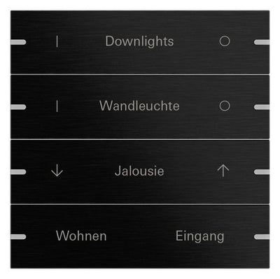 GIRA 5034126 Wippenset 4fach indiv. Tastsensor4 TS4 Alu Schwarz (eloxiert)