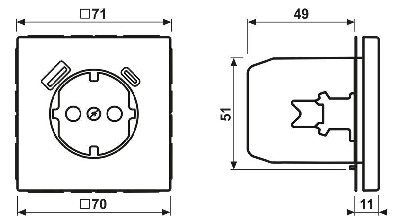 Jung LC1520-15CA208 SCHUKO-Steckd.m.USB Typ AC LC32022