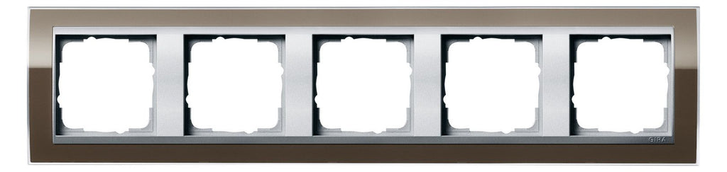 GIRA 0215766 Abdeckrahmen 5fach Zwischen rahmen F/Alu Event Klar Braun