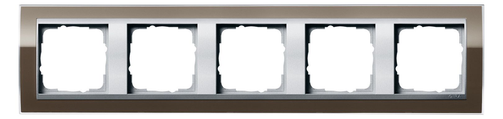 GIRA 0215766 Abdeckrahmen 5fach Zwischen rahmen F/Alu Event Klar Braun