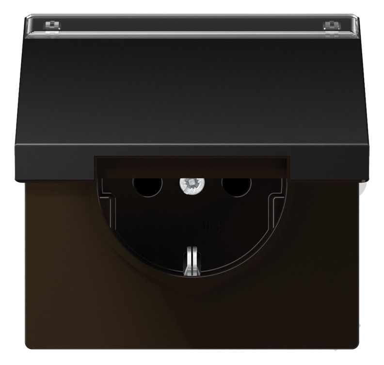 Jung AL1520NAKLD SCHUKO Steckdose Klappdeckel Schriftf. LS Aluminium dark