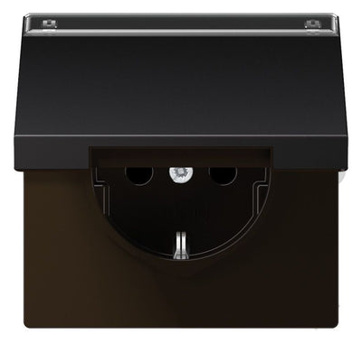 Jung AL1520NAKLD SCHUKO Steckdose Klappdeckel Schriftf. LS Aluminium dark