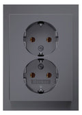Berker 47747004 Doppelsteckdose SCHUKO m Abdeckplatte Berker K.5 edelstahl matt