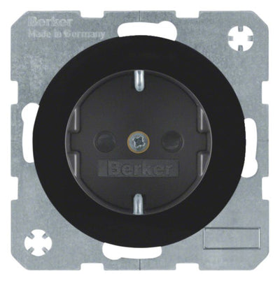 Berker 41232045 Steckdose SCHUKO m.erh.BS R.1/R.3 schwarz glänzend