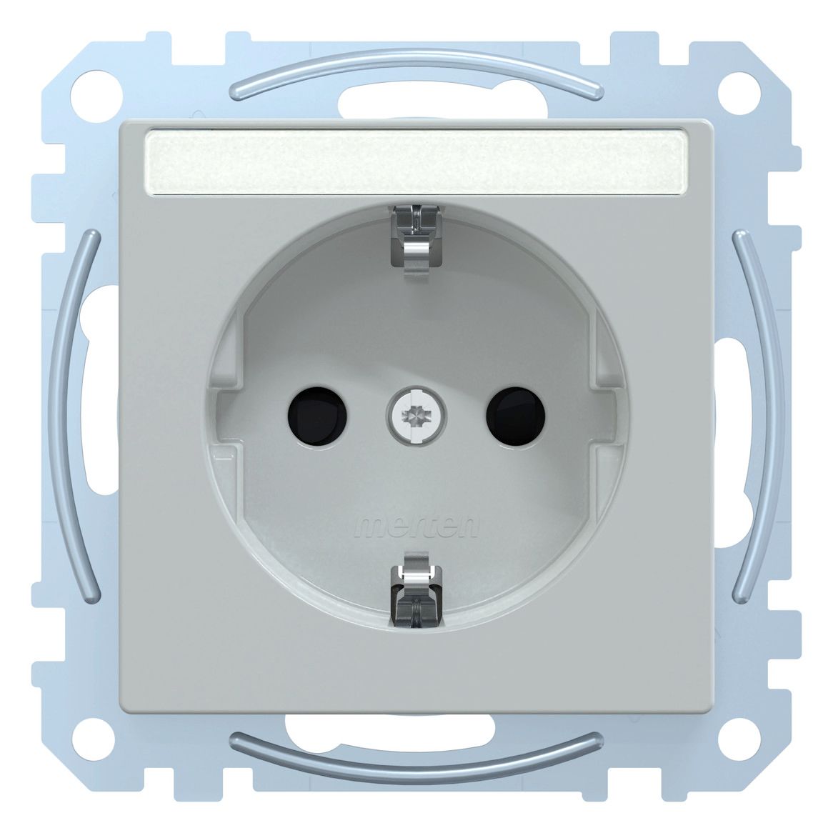 Mert MEG 2302-0329 SCHUKO-Steckdose BRS Sonder m.Schriftfeld StK lichtgrau Sys.M