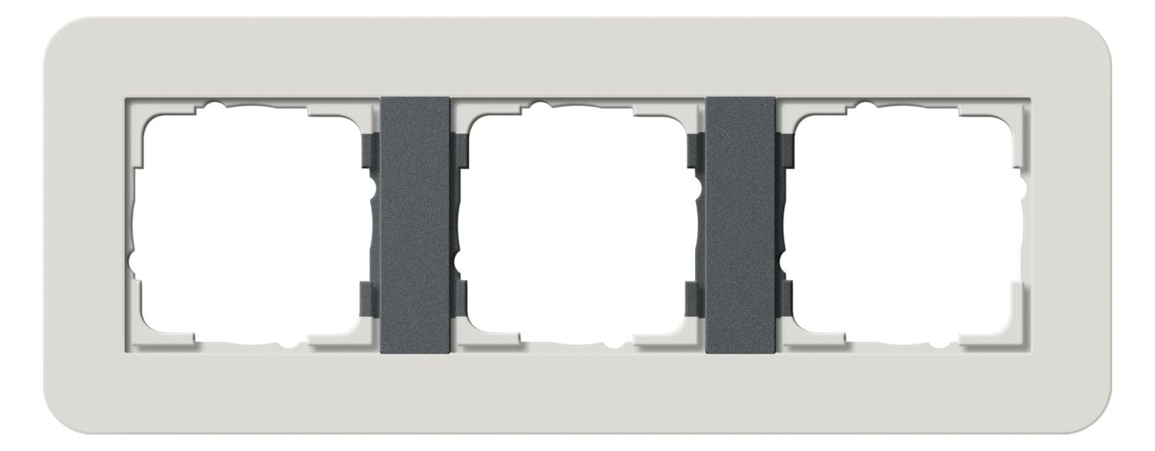GIRA 0213421 Abdeckrahmen 3fach E3 Hellgrau/Anthrazit Soft-Touch
