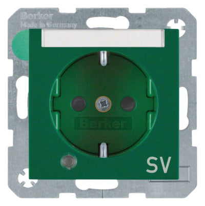 Berker 41108913 Steckdose SCHUKO+LED Kontroll B-feld+erh.BS S.1 grün glänz.