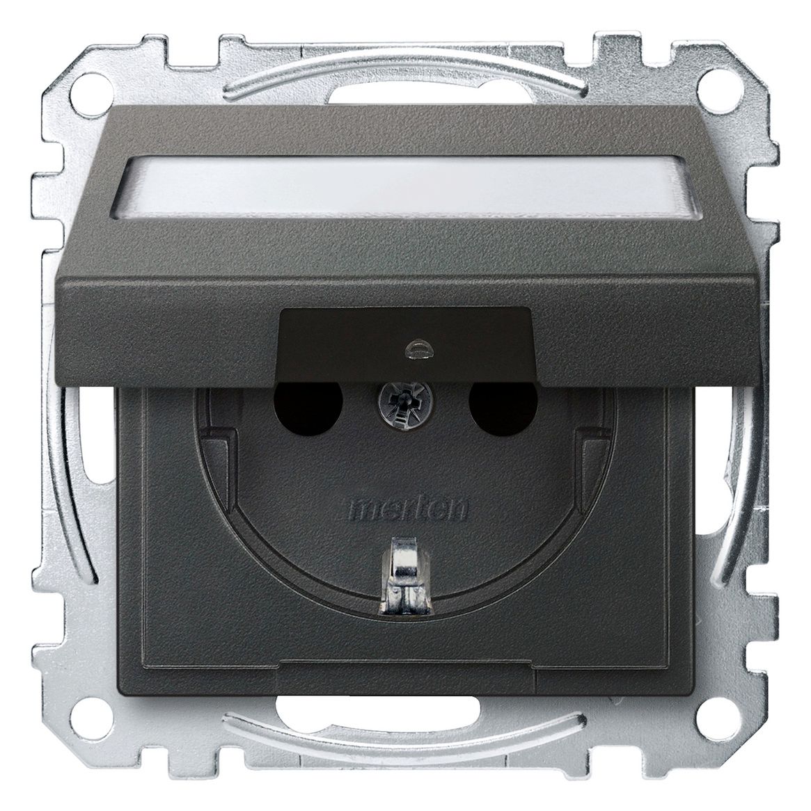 Mert MEG 2312-0414 SCHUKO-Steckdose BRS Klappd.+Schriftf. StK anthrazit Sys.M