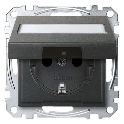 Mert MEG 2312-0414 SCHUKO-Steckdose BRS Klappd.+Schriftf. StK anthrazit Sys.M