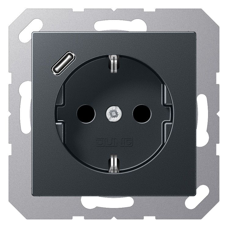 Jung A1520-18CANM SCHUKOsteckdose m.USB Typ C