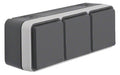 Berker 47733515 Steckdose SCHUKO 3fach waagr. m.Klappd. Ap W.1 grau/lichtgr. mt