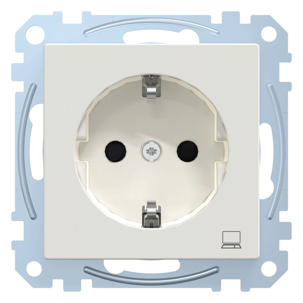 Mert MEG 2350-0319 SCHUKO-Steckdose+Kz Computer BRS StK polarweiß gl.Sys.M