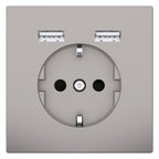 Mert MEG 2366-6050 Schuko-Steckdose m.USB Ladegerät Nickelmetallic