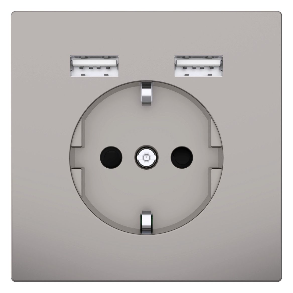 Mert MEG 2366-6050 Schuko-Steckdose m.USB Ladegerät Nickelmetallic