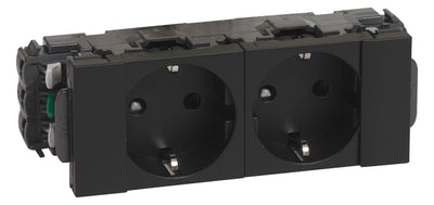 Legrand 077232L MSC 2xSchuko Steckdose DLP-Clip erh.Berührungsschutz schwarz