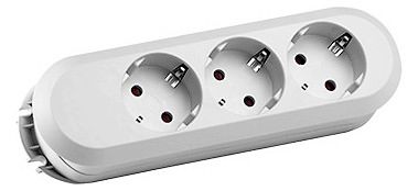 Bachmann 385.270 Tischsteckdose 3xSchuko weiß o.Strom