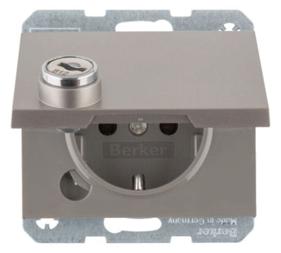 Berker 47637004 SCHUKO Steckdose m.Steckklemme Klappd.Schloss