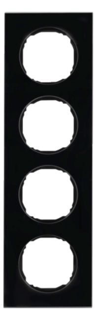 Berker 10142616 Rahmen 4fach flach R.8 Glas schwarz