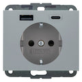 Berker 48147003 Steckdose SCHUKO/USB AC 20W PD Kx alu mt