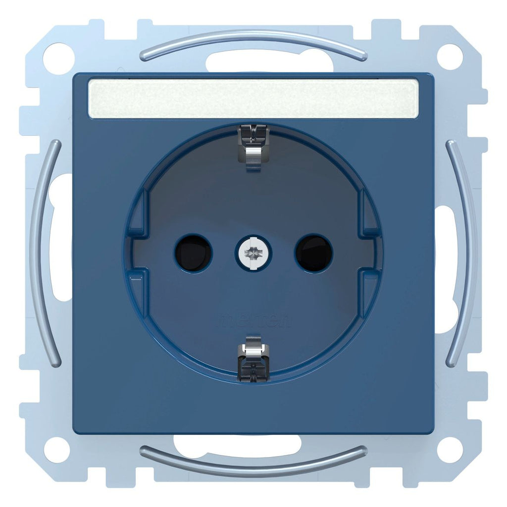 Mert MEG 2302-0378 SCHUKO-Steckdose BRS Sonder m.Schriftfeld StK blau System M