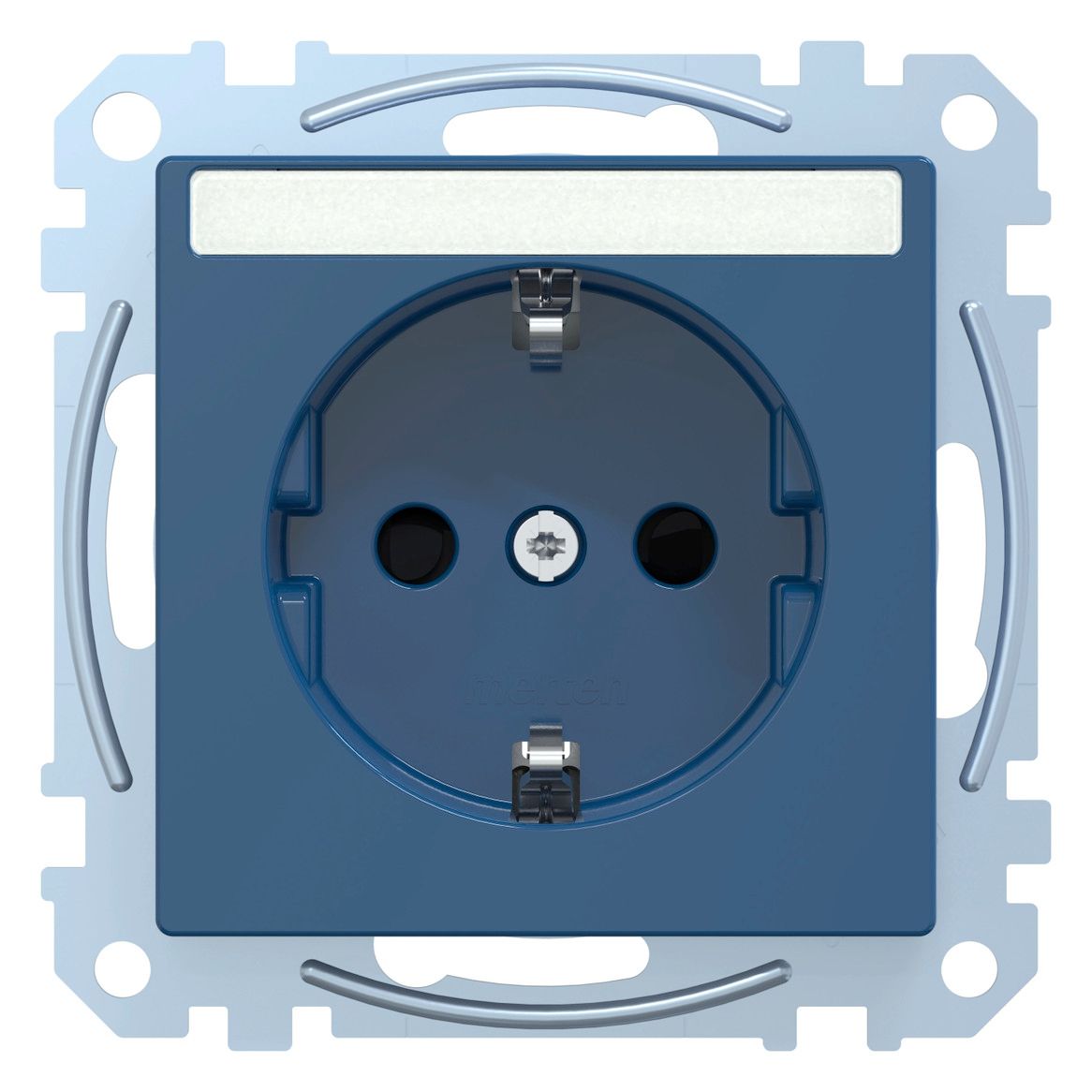 Mert MEG 2302-0378 SCHUKO-Steckdose BRS Sonder m.Schriftfeld StK blau System M