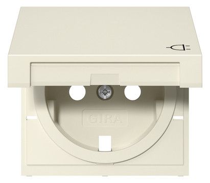 GIRA 492201 Abdeckung SCHUKO-Steckdose Klappdeckel System 55 Cremeweiß glänzend