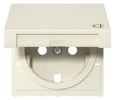 GIRA 492201 Abdeckung SCHUKO-Steckdose Klappdeckel System 55 Cremeweiß glänzend