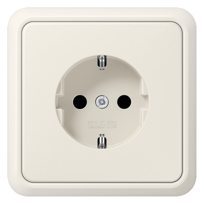 Jung 51520 SCHUKO®-Steckdose 16 A 250V ~ m.Rahmen Duroplast Serie CD weiß