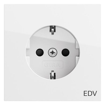 GIRA 446170 SCHUKO-Steckdose Aufdr.EDV+ SH Flächenschalter Reinweiß
