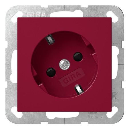 GIRA 4418108 SCHUKO-Steckdose 30°+ Shutter WSV System 55 Rot glänzend