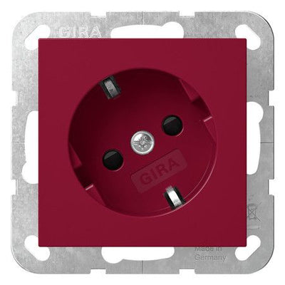 GIRA 4418108 SCHUKO-Steckdose 30°+ Shutter WSV System 55 Rot glänzend