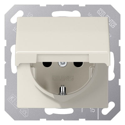 Jung AS1520KIKL SCHUKO Steckdose Klappd. erh.Ber.schutz Serie AS weiß
