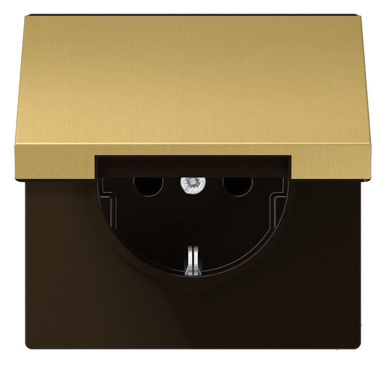 Jung ME1520KIKLC SCHUKO Steckdose Klappd. erh.Ber. LS Messing classic