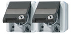 Jung 8220NAWSL AP/WG SCHUKO Steckdose 2f verdr. 2Schlösser Schriftf.waager.WG800