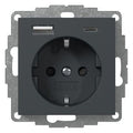 GIRA 245928 SCHUKO-Steckdose Shutter USB 2f Typ A/C System 55 Anthrazit