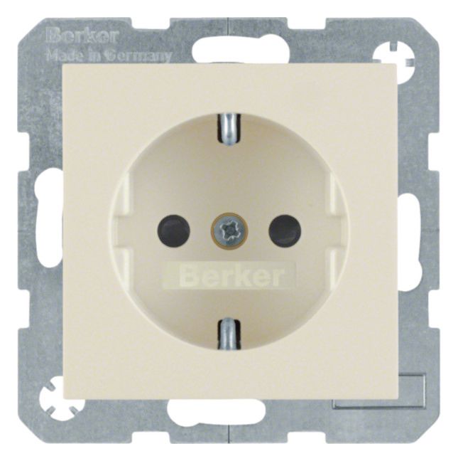 Berker 41238982 Steckdose SCHUKO m.erh.BS S.1 weiß glänzend