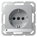 GIRA 417026 SCHUKO-Steckdose LED-Leu.+ Shutter System 55 Farbe Alu