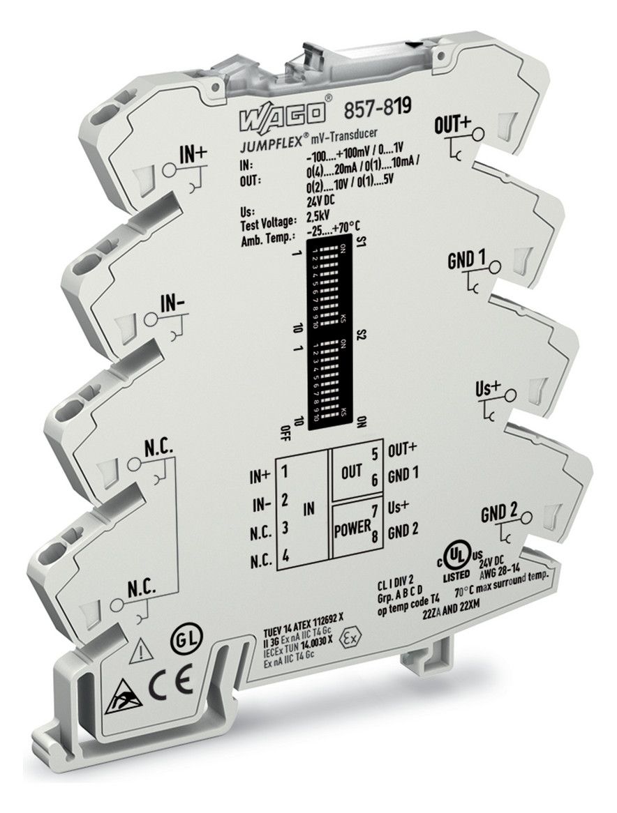 WAGO 857-819 Spannungsmessumformer, bipolares Spannungseingangssignal
