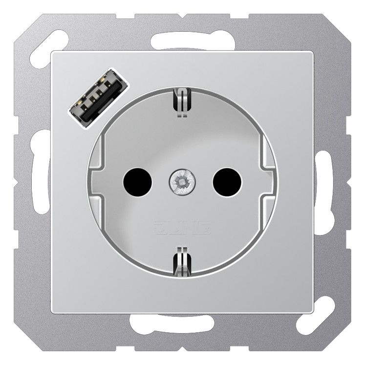 Jung A1520-18AAL SCHUKOsteckdose m.USB Typ A