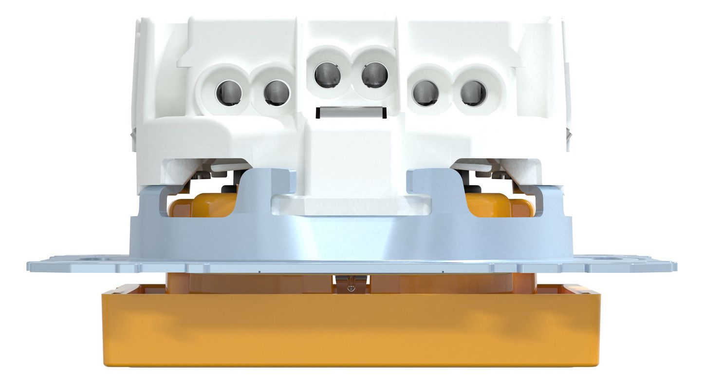 Mert MEG 2302-0307 SCHUKO-Steckdose BRS Sonder m.Schriftfeld StK gelb System M