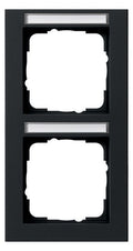 GIRA 110209 Abdeckrahmen 2fach senkrecht BSF E2 Schwarz matt