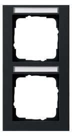 GIRA 110209 Abdeckrahmen 2fach senkrecht BSF E2 Schwarz matt
