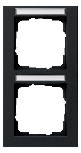 GIRA 110209 Abdeckrahmen 2fach senkrecht BSF E2 Schwarz matt