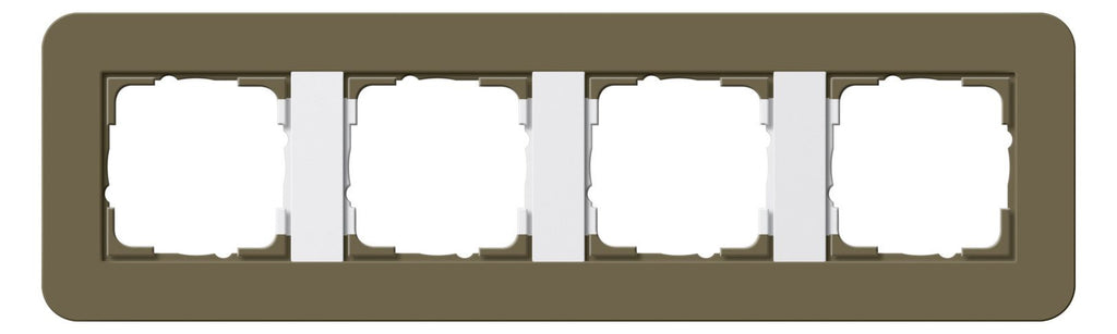 GIRA 0214416 Abdeckrahmen 4fach E3 Umbra/Reinweiß glänzend Soft-Touch