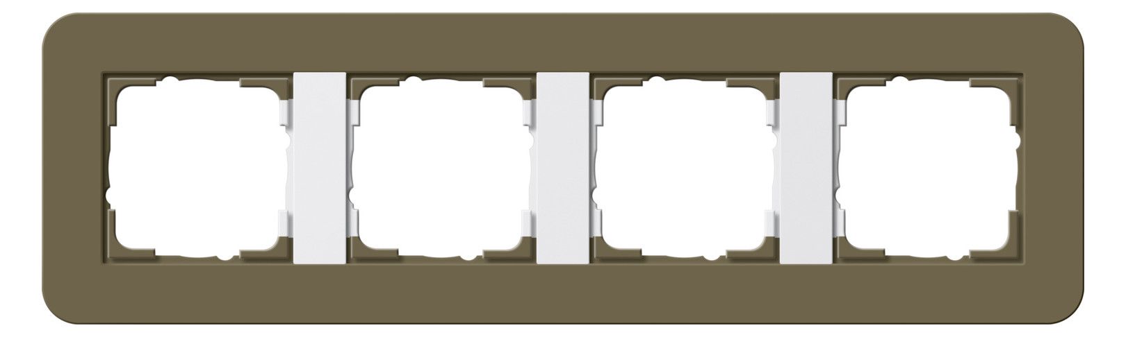 GIRA 0214416 Abdeckrahmen 4fach E3 Umbra/Reinweiß glänzend Soft-Touch