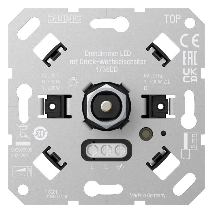 Jung 1735 DD Drehdimmer LED m.Druck-Wechselschalter