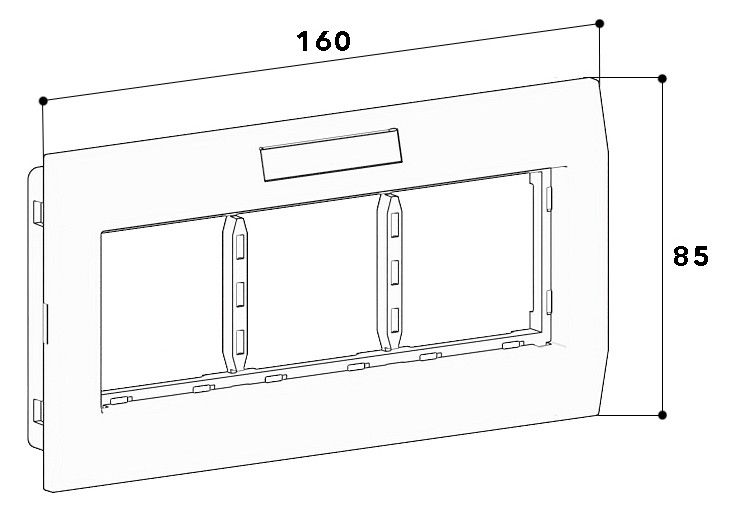 GGK 4672 Adapterrahmen 3-fach AR-3H-9006 frontrastend BR/BRA Raster:45 Alu