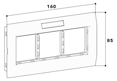 GGK 4672 Adapterrahmen 3-fach AR-3H-9006 frontrastend BR/BRA Raster:45 Alu