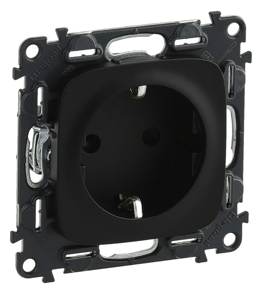 Legrand 754888 Schuko Steckdose m.erh. Ber.schutz Valena Allure schwarz